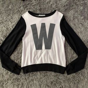 Wildfox baggy beach jumper black white Xsmall